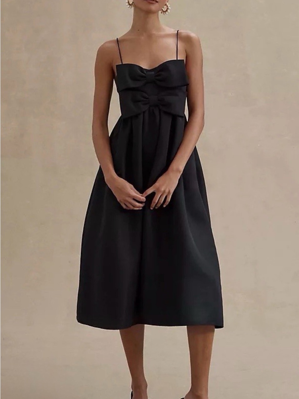 Sachin & Babi Sloane Taffeta Double-Bow Pleated Midi Dress